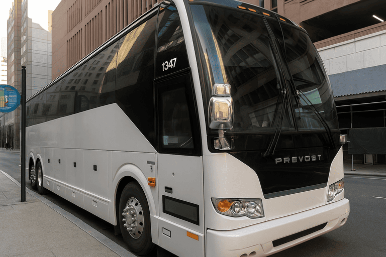 a Champaign Minibus Company coach bus