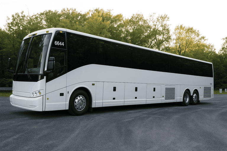 exterior of Champaign Minibus Company coach bus